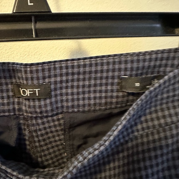 LOFT Womens Size 10 Blue black Gingham Check Julie Dress Pants. - Picture 2 of 3